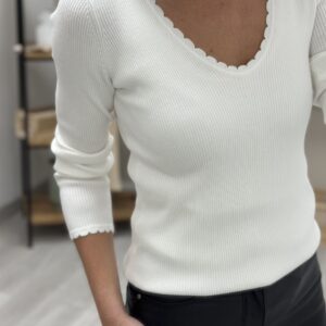 Pull/Top-Timéa -Blanc