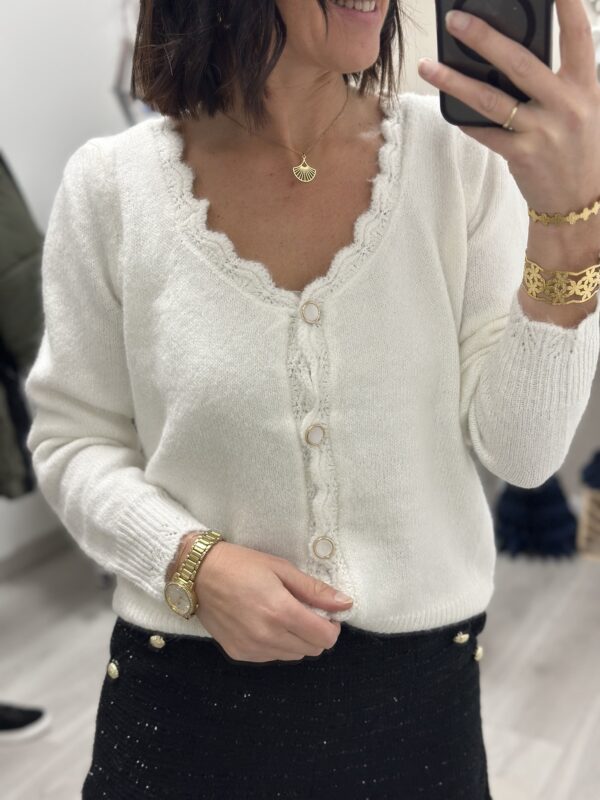 Gilet Pull Maela Blanc