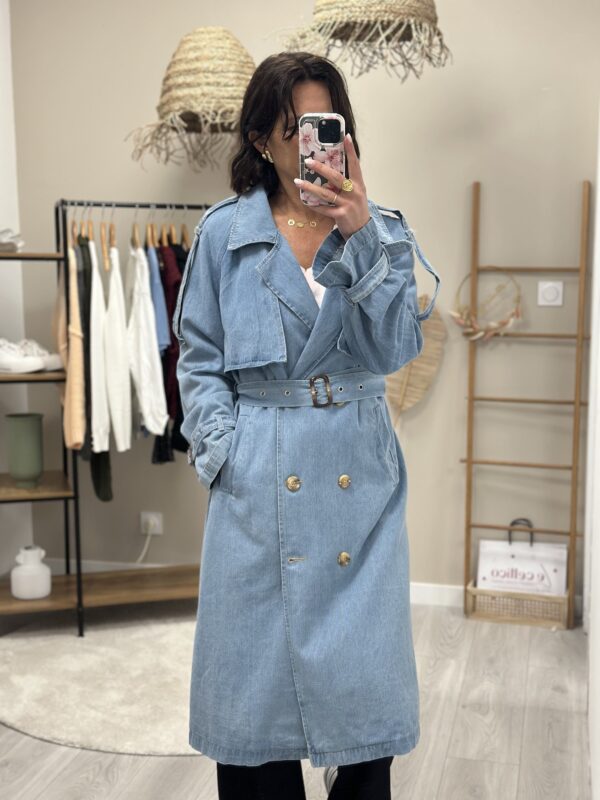 Veste Trench Eline-Bleu Jean