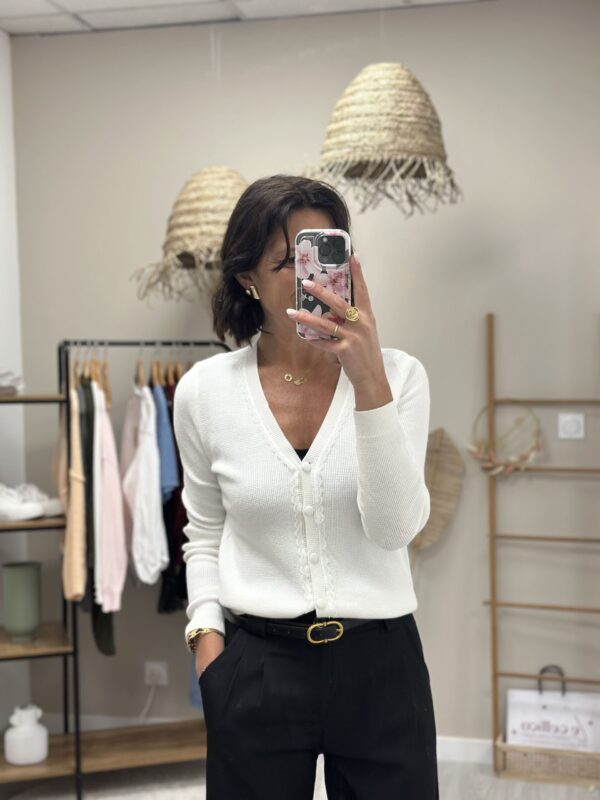 Gilet Fin Ecru-Maïssa