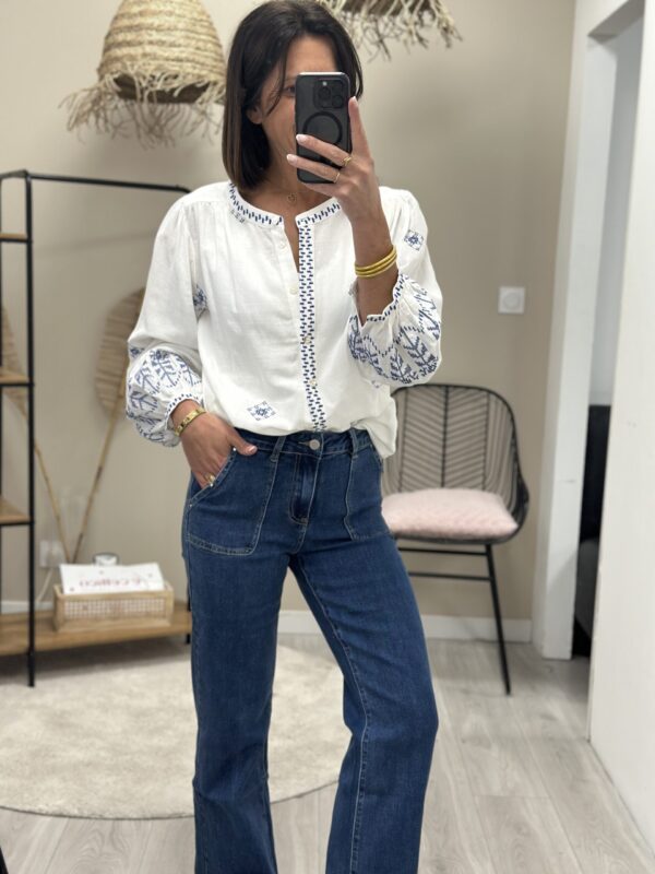 Chemise Alix Blanc/Marine – Image 3