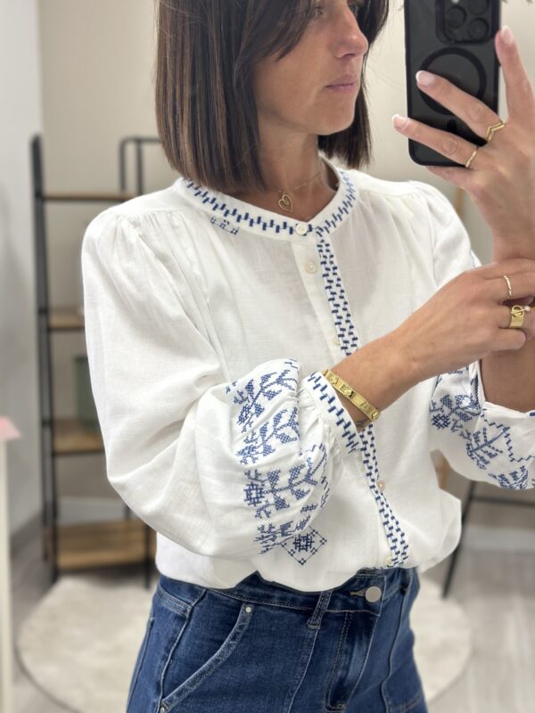 Chemise Alix Blanc/Marine