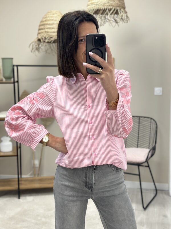 Chemise Cali Rose/Blanc – Image 4