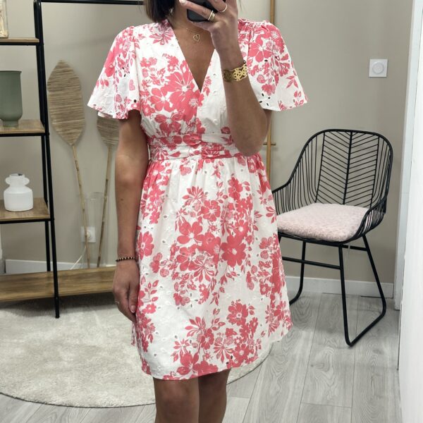Robe Mylae Rose/Blanc