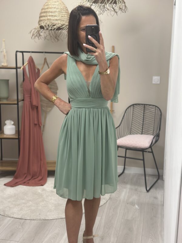 Robe Courte Eva Vert – Image 4