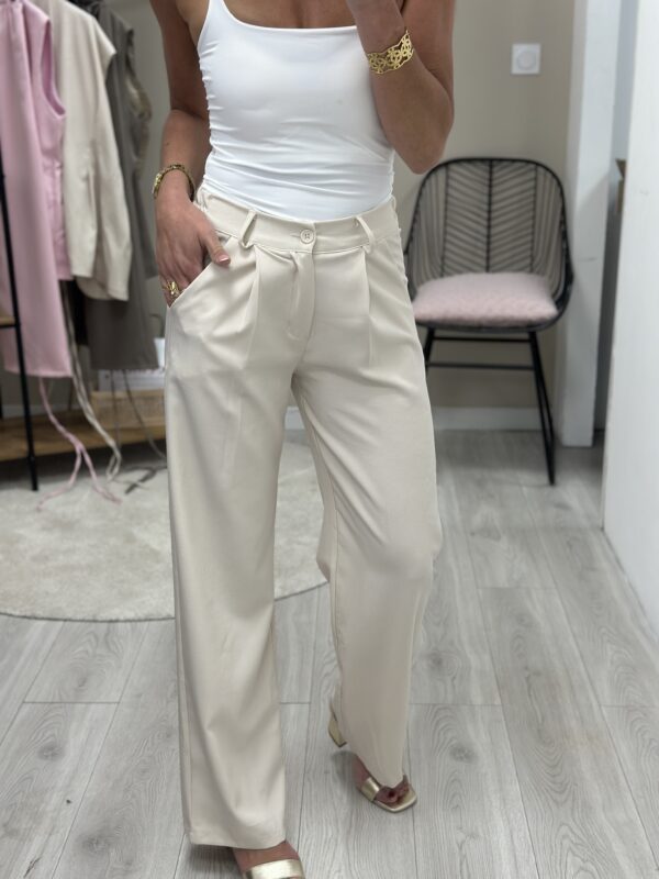 Pantalon fluide crème