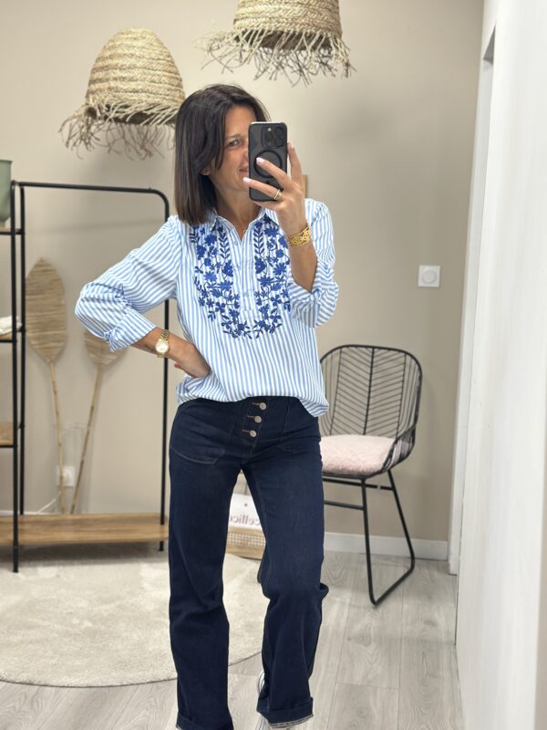Chemise Cassie Bleu/Blanc – Image 4