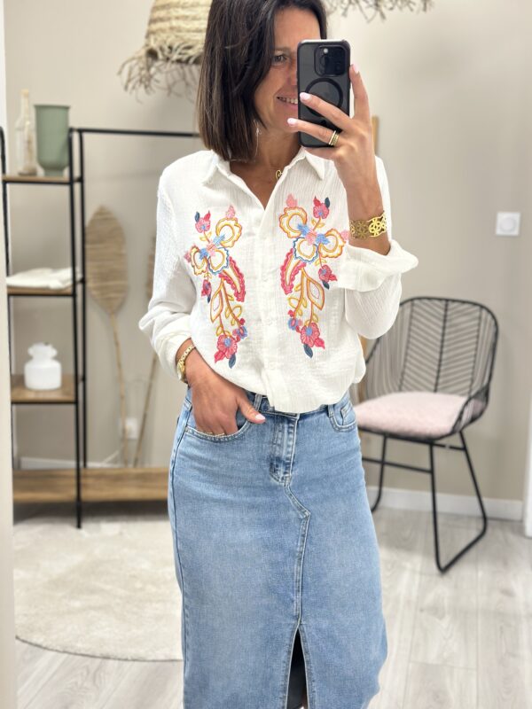 Chemise Carly Blanc+Multi – Image 2