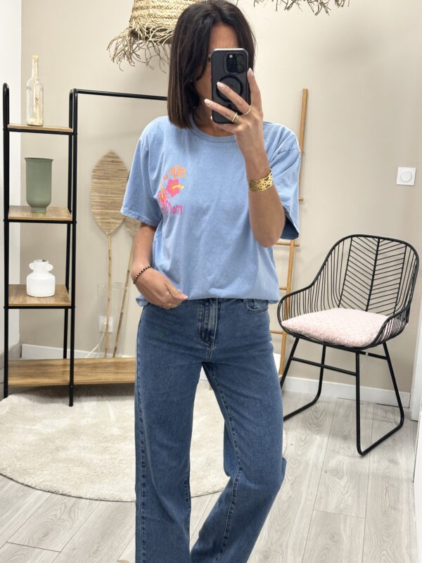 Tee Shirt Enjoy Bleu – Image 3