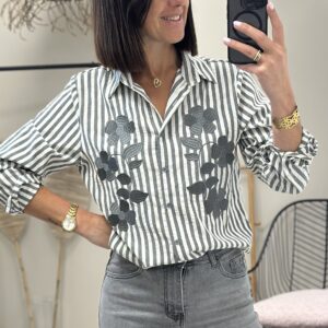 Chemise Priya Gris/Blanc