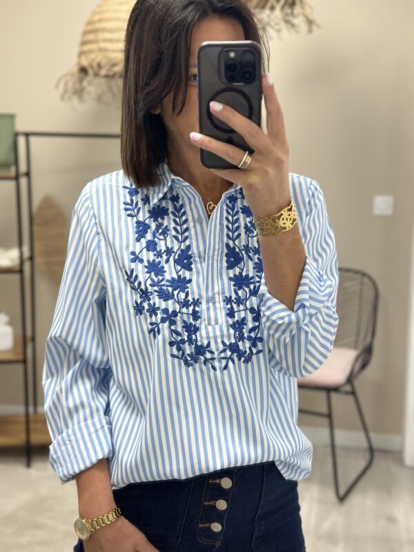 Chemise Cassie Bleu/Blanc – Image 2