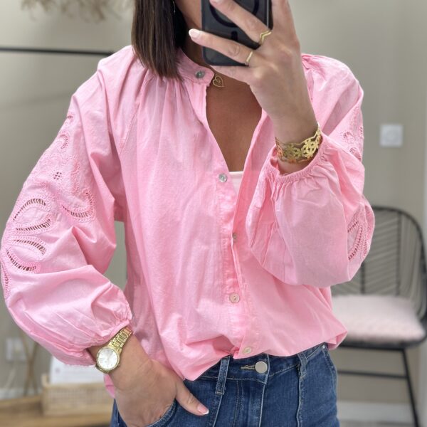 Chemise fluide rose