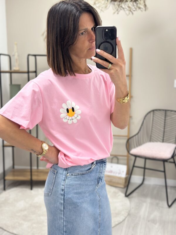 Tee Shirt Paquerette Rose/Blanc – Image 3