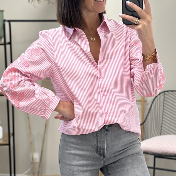 Chemise Cali Rose/Blanc