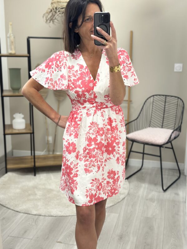 Robe Mylae Rose/Blanc – Image 2