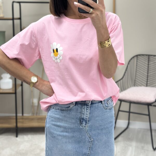 Tee Shirt Paquerette Rose/Blanc