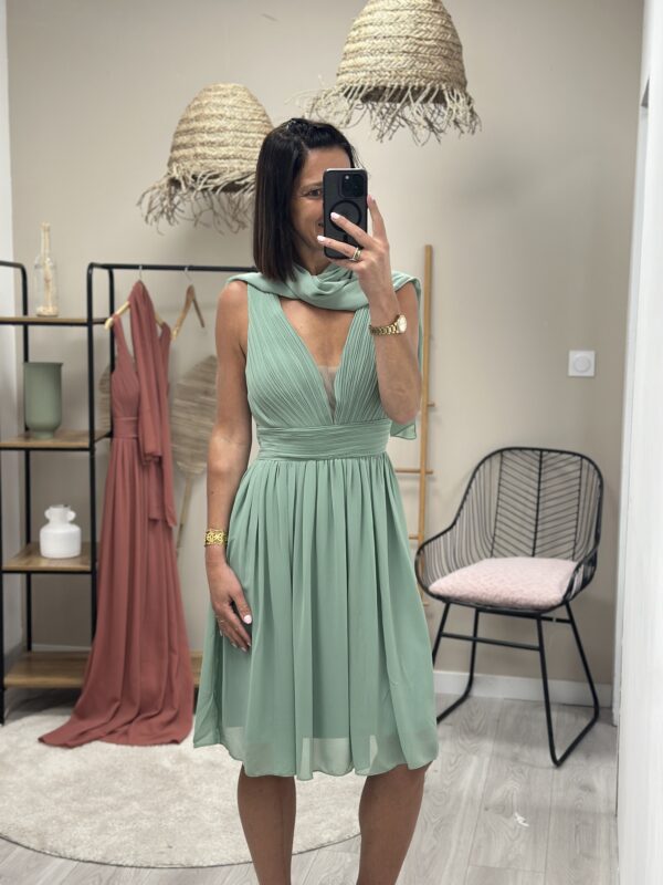 Robe Courte Eva Vert – Image 2