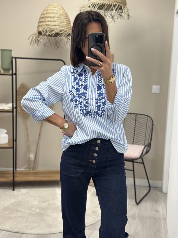 Chemise Cassie Bleu/Blanc – Image 3