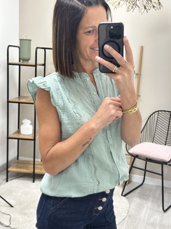 Blouse Elena Vert Sauge – Image 3