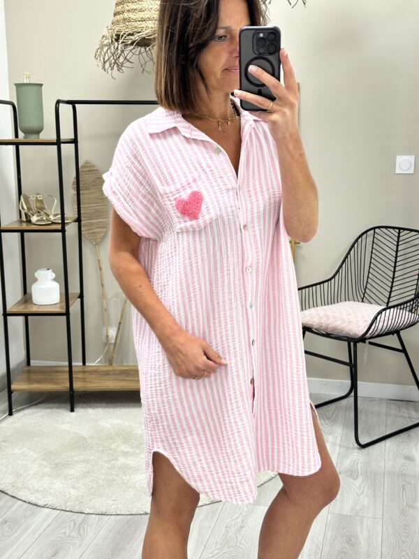 Chemise Lison Rose Coeur – Image 2