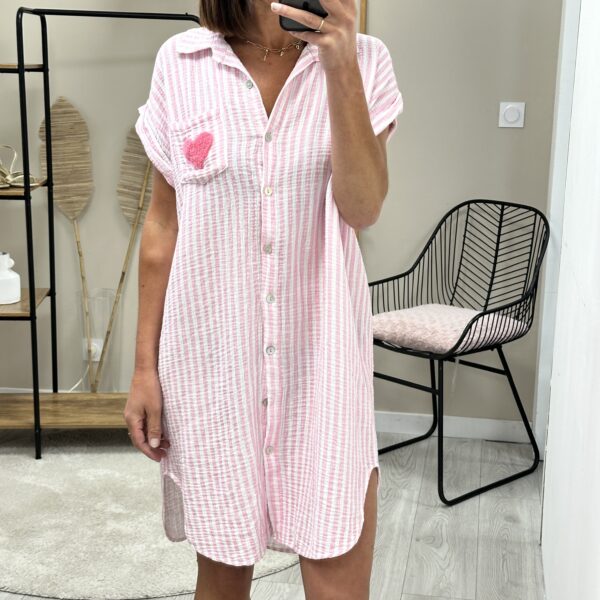 Chemise Lison Rose Coeur