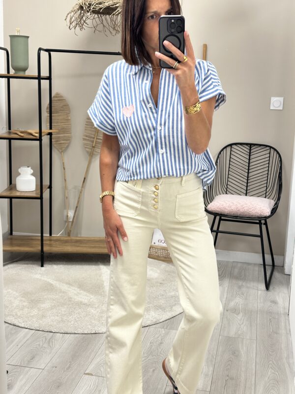 Chemise Rayee Claudi Bleu – Image 3