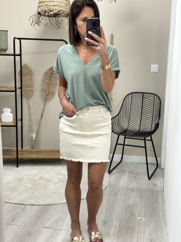 Jupe Jean Beige Zoe – Image 3