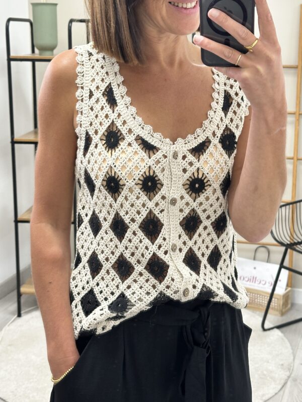 Top Crochet Vany  Noir – Image 2