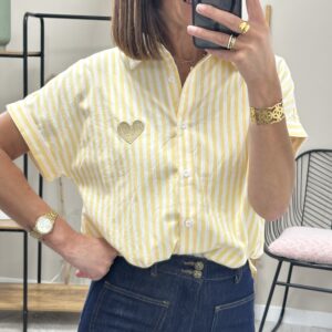 Chemise Rayee Claudi Jaune