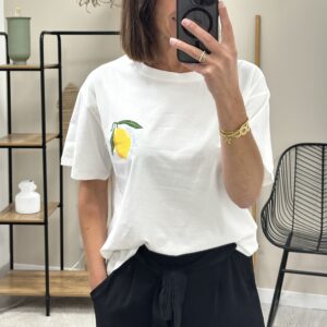 Tee Shirt Citron Blanc