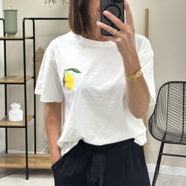 Tee Shirt Citron Blanc