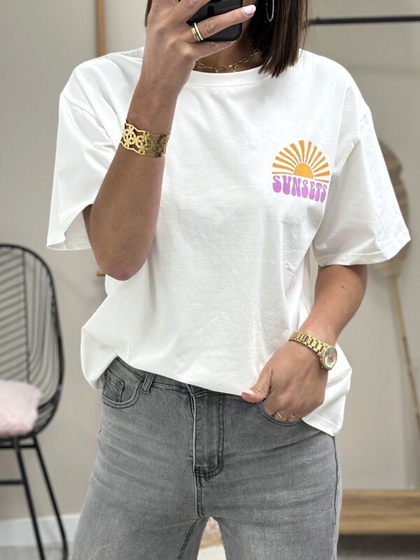 Tee Shirt Sunset Blanc – Image 4