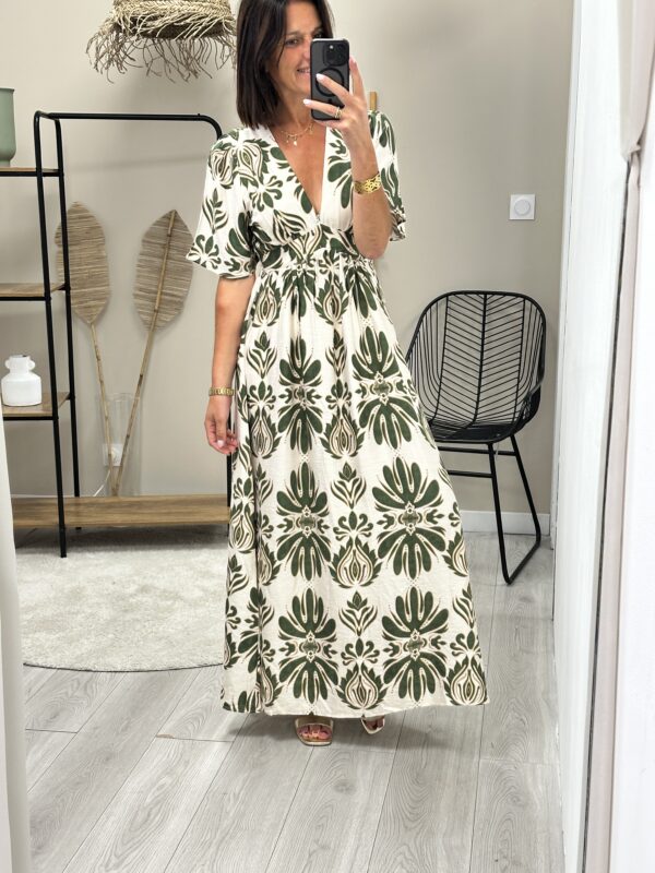 Robe Longue Alice Kaki – Image 3