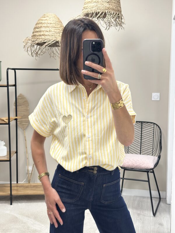 Chemise Rayee Claudi Jaune – Image 2
