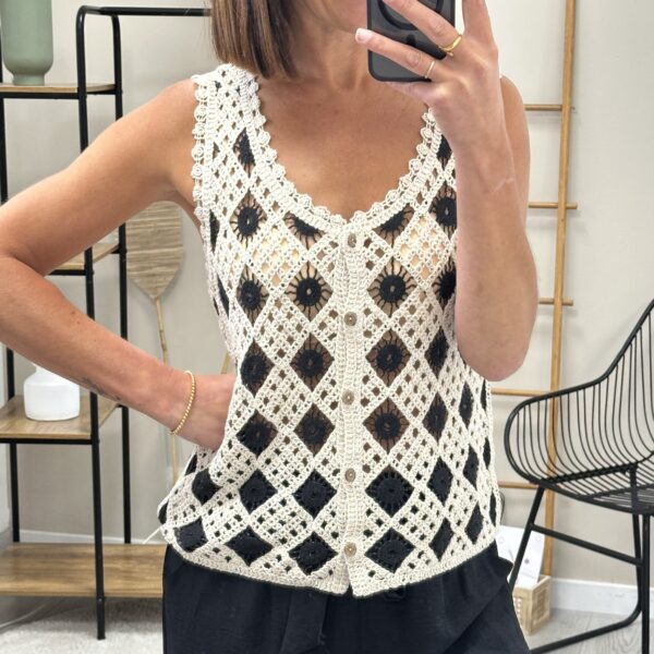 Top Crochet Vany  Noir