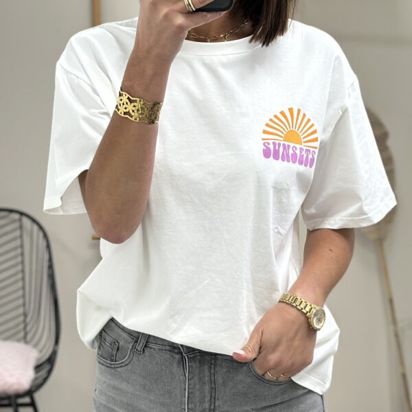 Tee Shirt Sunset Blanc