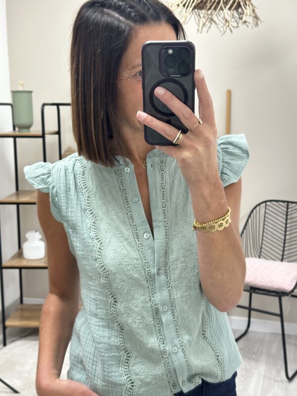 Blouse Elena Vert Sauge – Image 4