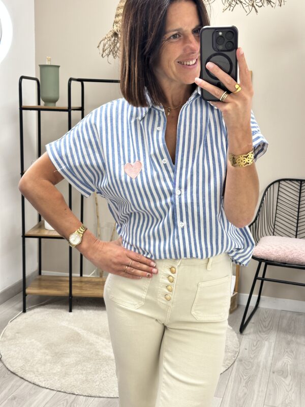 Chemise Rayee Claudi Bleu – Image 2