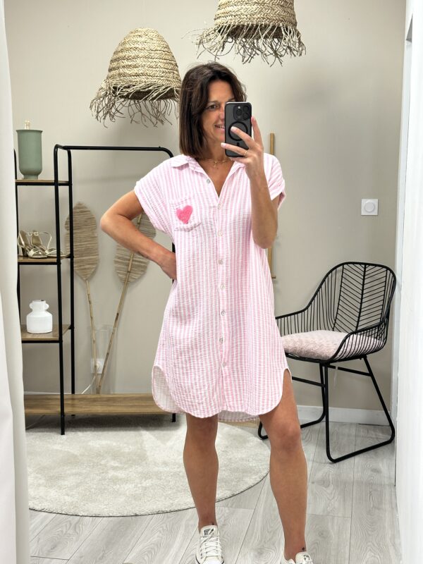 Chemise Lison Rose Coeur – Image 3