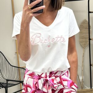 T-Shirt Zoe Blanc/Rose