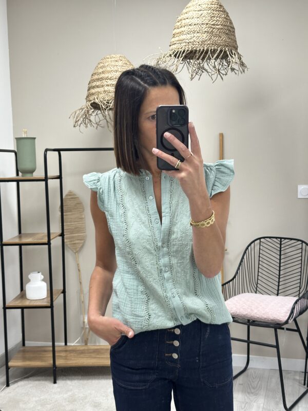 Blouse Elena Vert Sauge – Image 2