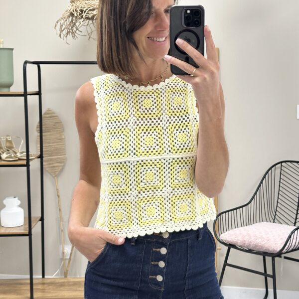 Top Crochet Jaune