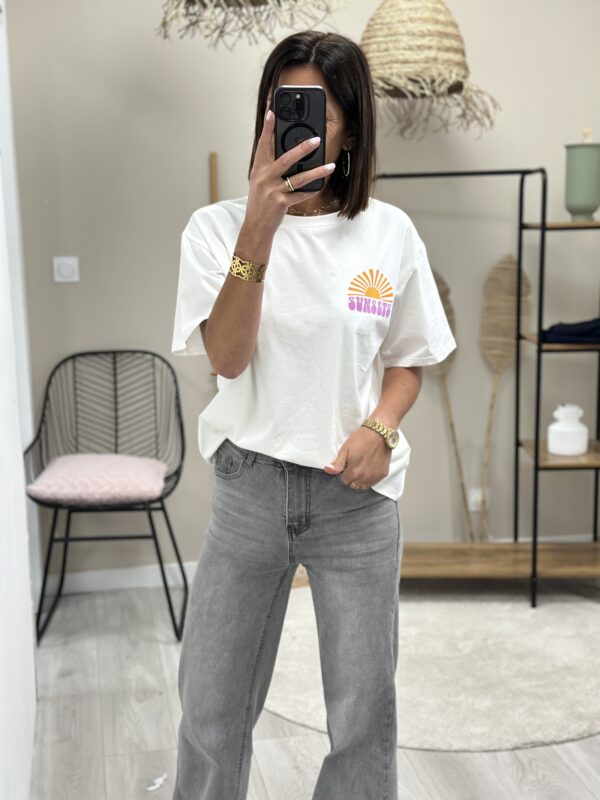 Tee Shirt Sunset Blanc – Image 2