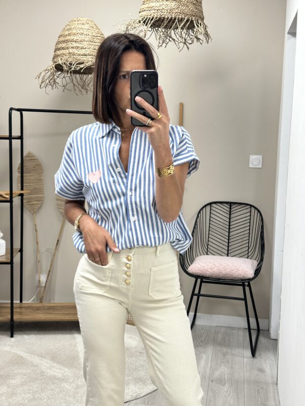 Chemise Rayee Claudi Bleu – Image 4