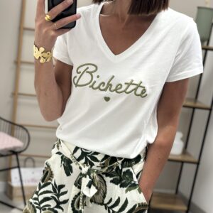 T-Shirt Zoe Blanc/Kaki