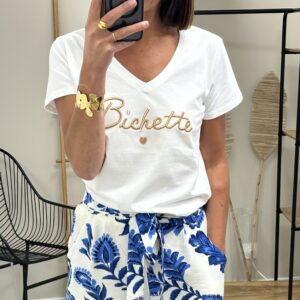 T-Shirt Zoe Blanc/Dore