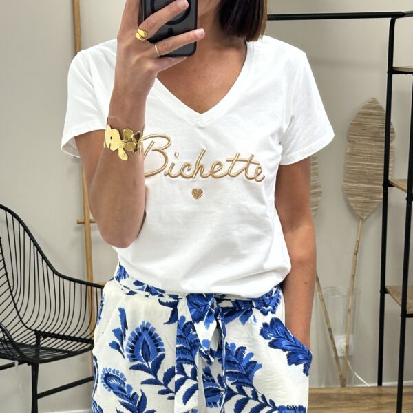 T-Shirt Zoe Blanc/Dore